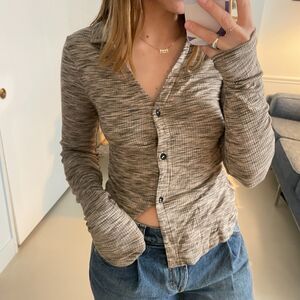 ME+EM Brown Long Sleeve Top